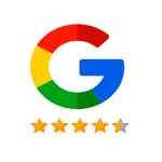 5-star Google customer rating badge — white style